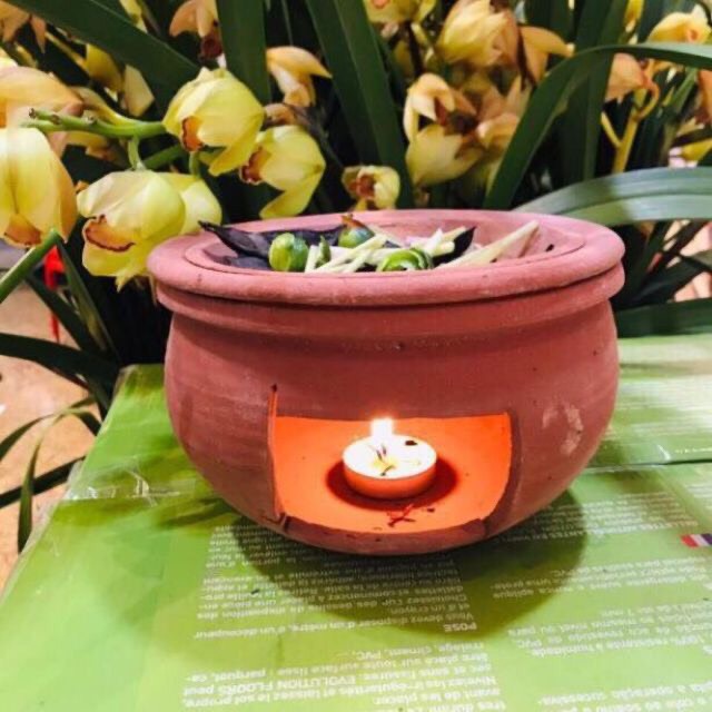 Bếp đốt bồ kết , nồi đất đun thảo mộc xả chanh thanh lọc không khí ngăn ngừa dịch bệnh freeship