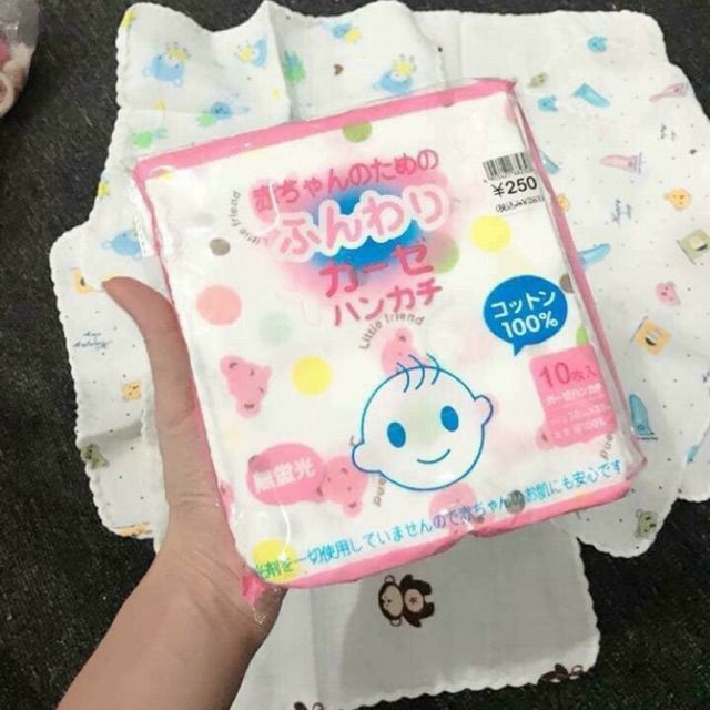 Khăn xô sữa xuất nhật ( 1 gói 10 khăn)