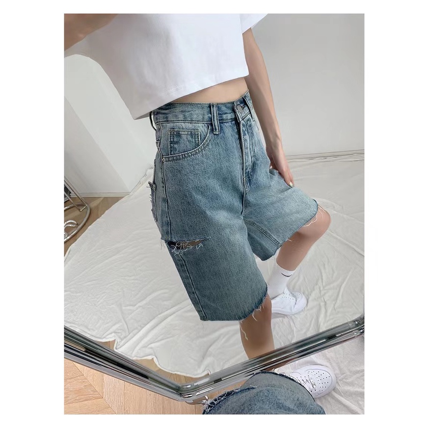 Quần Jean Lưng Cao Ống Rộng Thiết Kế Mỏng Năng Động Thời Trang Dành Cho Nữ