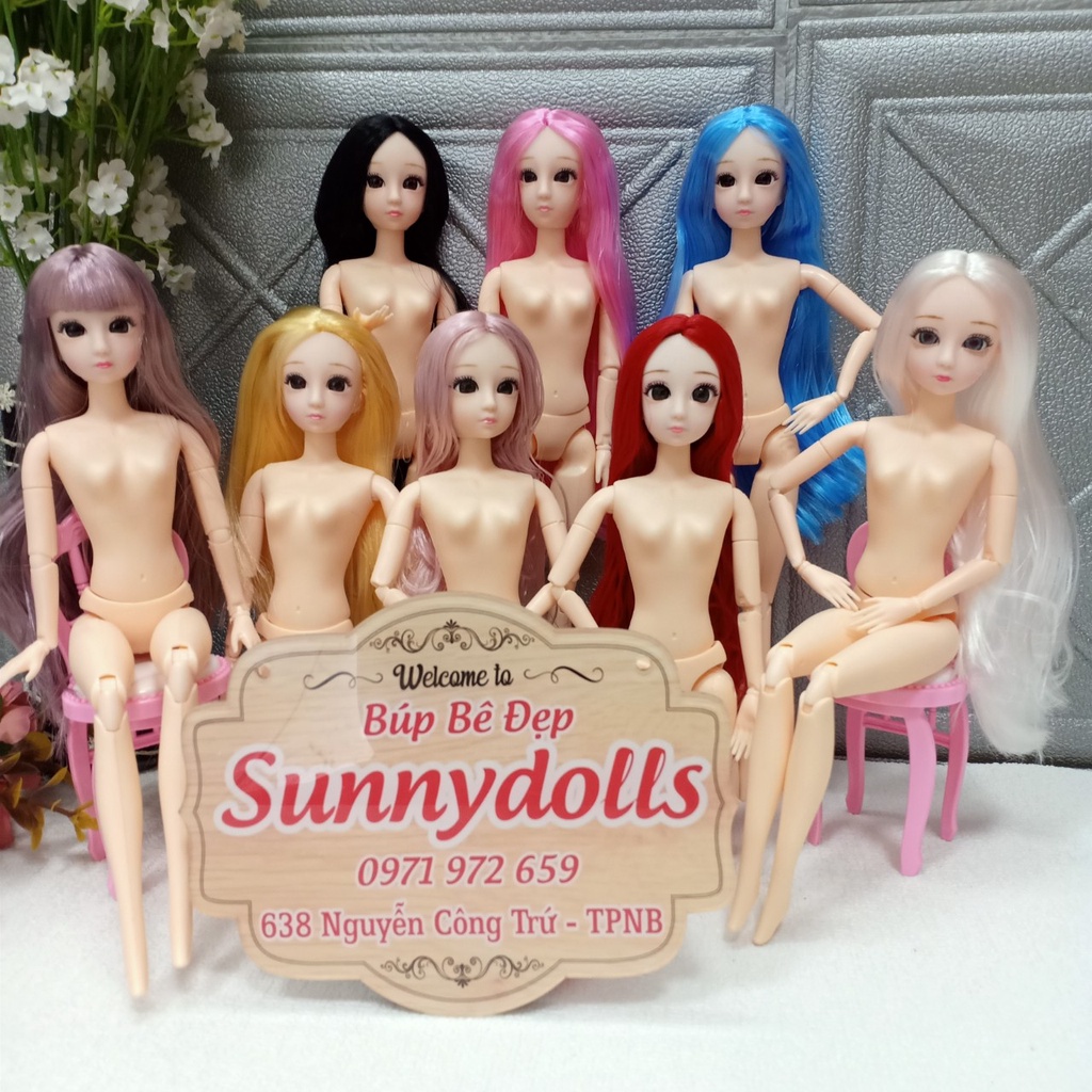 Búp Bê Loli Trơn Không Kèm Đồ Cao 30cm 20 khớp Tặng Kèm Giày Cao Gót
