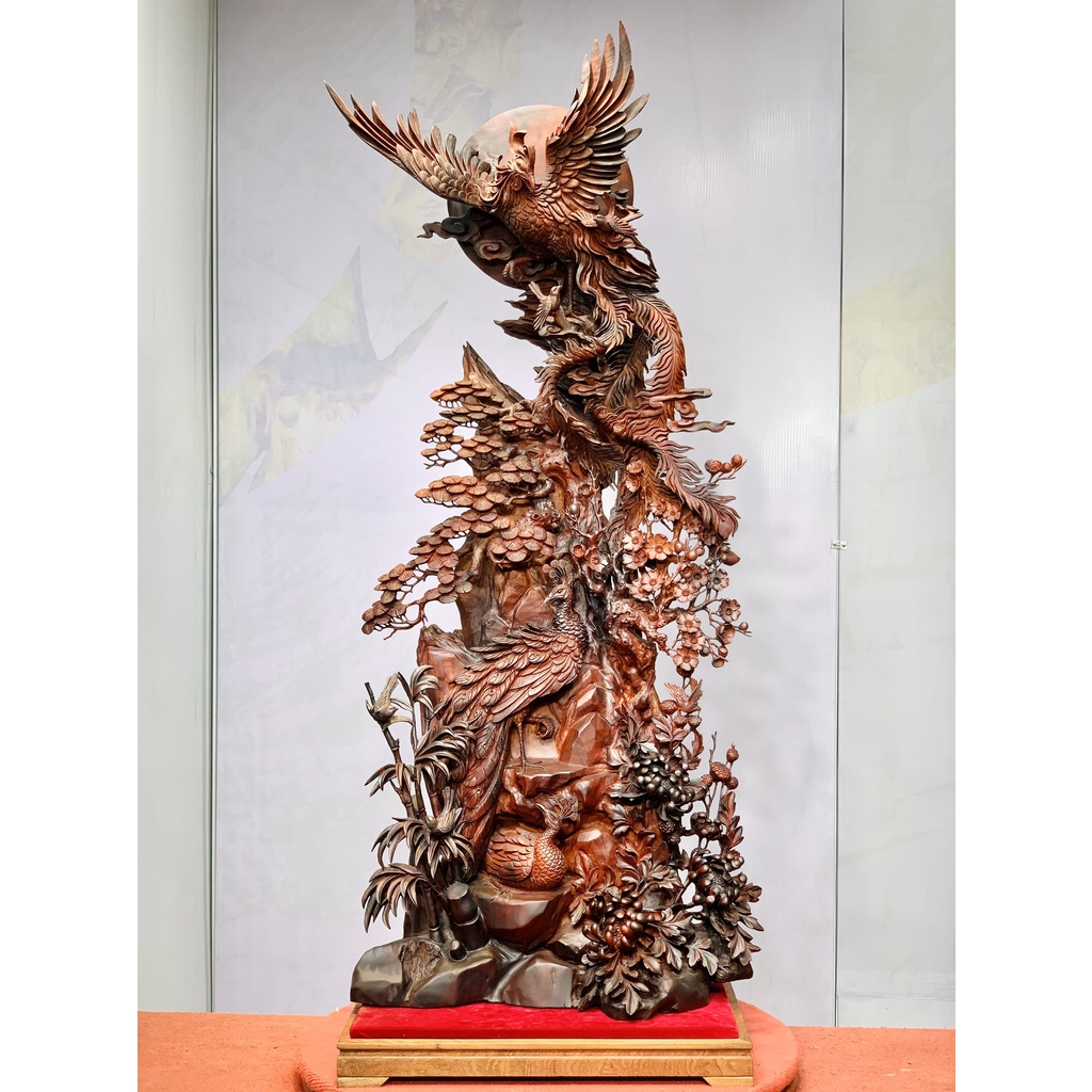 Tượng Phu Thê Viên Mãn (Gỗ Trắc Đỏ Đen)