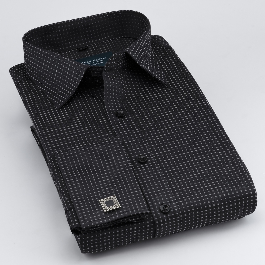 Áo sơ mi cufflinks đen chấm bi Anlimen & Gentle - AGS03