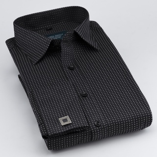 Áo sơ mi cufflinks đen chấm bi Anlimen & Gentle - AGS03