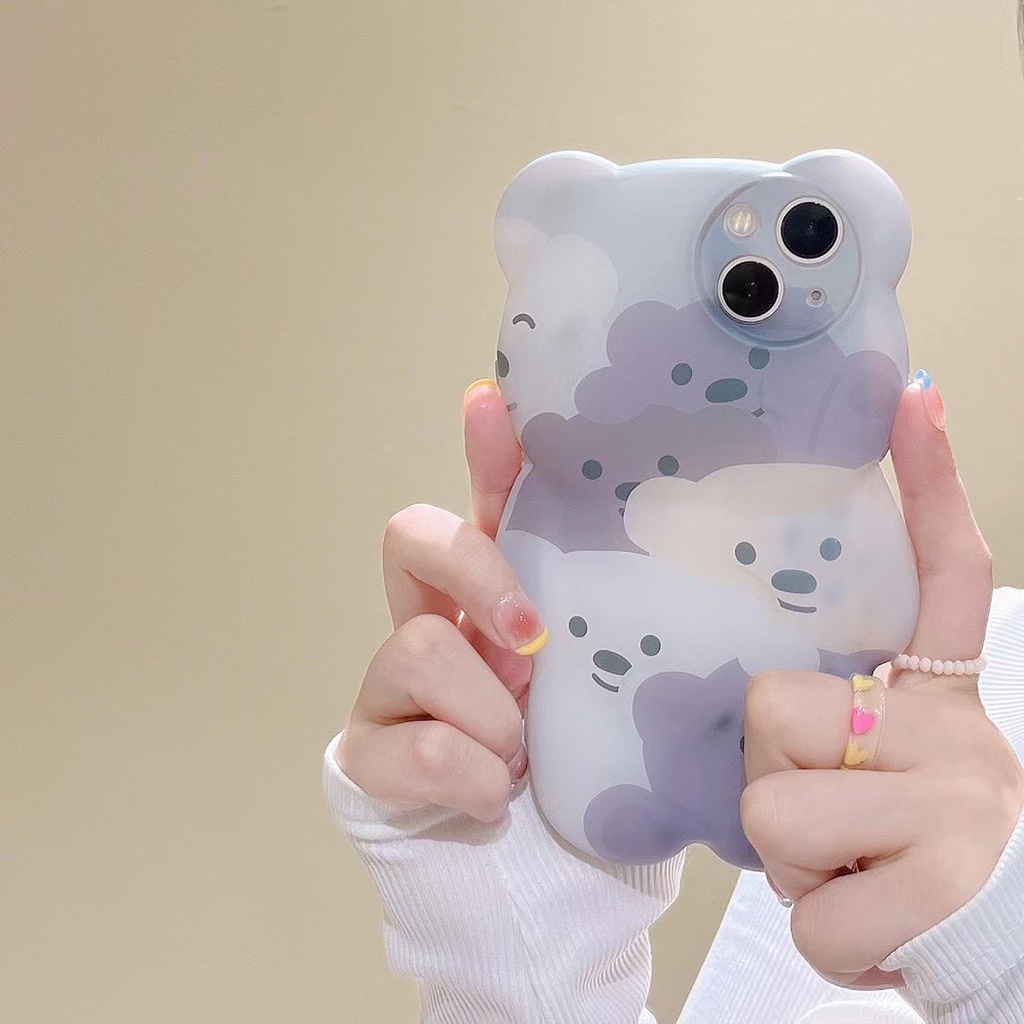 Ốp Điện Thoại Mềm In Hình Gấu 3d Cho Iphone 13 pro max 12 pro max 11 pro max xs max xr x