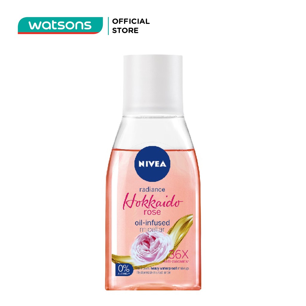 Dầu Tẩy Trang Nivea Hokkaido Rosy White Oil-Infused Micellar 0% Alcohol Chiết Xuất Hoa Hồng 125ml