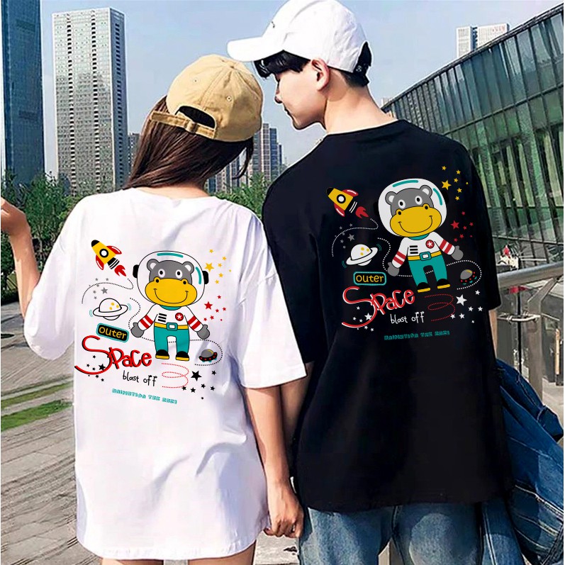 Áo Thun Cotton 100% Co Giãn 4 Chiều Cực Tốt Form Rộng Space Outer