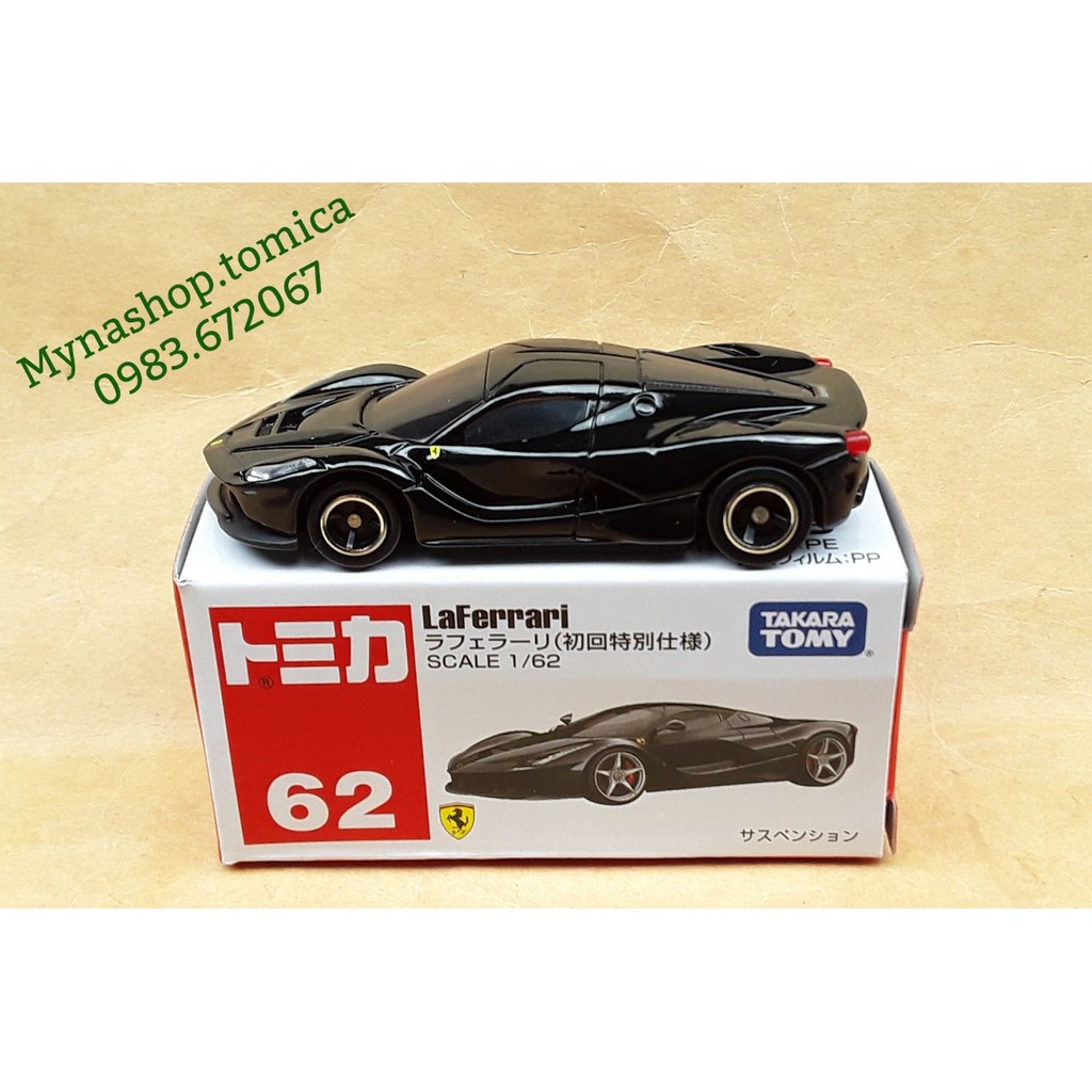 Đồ chơi mô hình tĩnh xe tomica, Ferrari, LaFerrari (đen) có hộp như hình, tặng hộp PVC