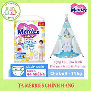 {6 gói-Tặng Lều Thỏ} Tã Merries Nội Địa Nhật Chính Hãng Kao VN - Đủ Size NB90,S82,M64,L54,XL44-M58/L44/XL38/XXL26