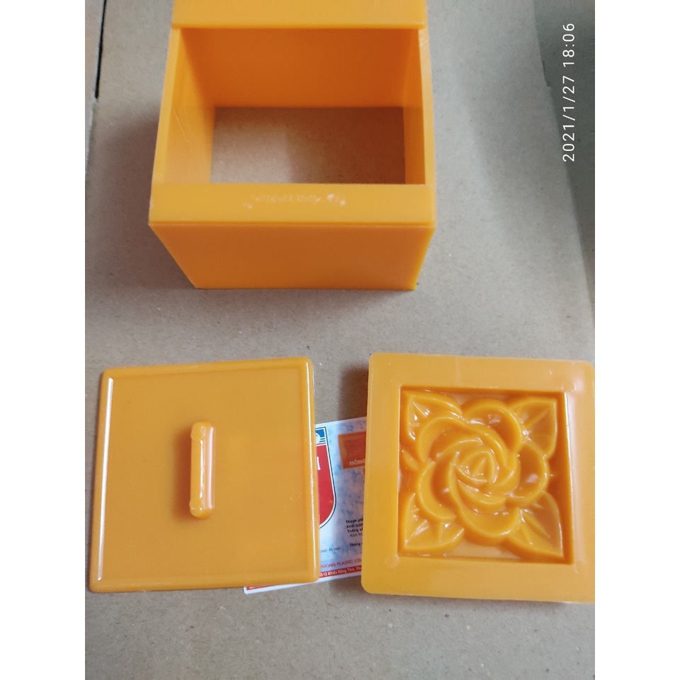 Khuôn Nhận Xôi Vuông 8 CM - Hình Hoa Hồng - Vĩnh Trường