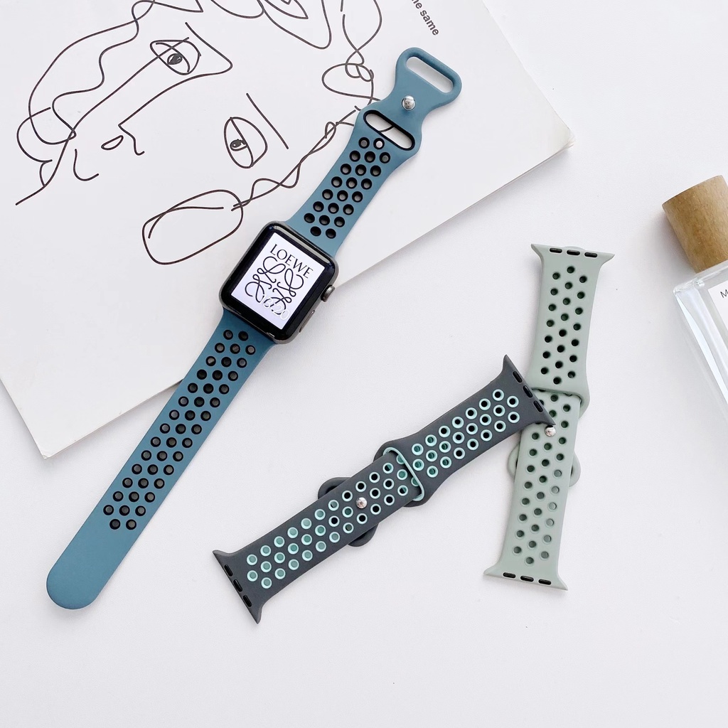 Dây Đeo Thể Thao Bằng Silicone Chống Thấm Nước 40mm44mm Cho iwatch7 Series 6/5/4/3/SE 41mm45mm