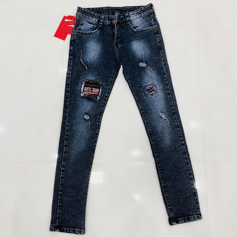 Quần Rin Dài Nam Wash Rách Cá Tính Xám Đen Thời Trang Body Tôn Dáng Quần Jean Denim Co Dãn