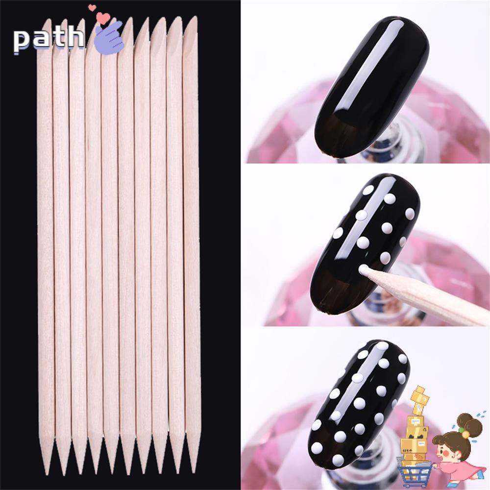 Bộ 10/30/50/100 Que Gỗ Hai Đầu Dùng Loại Bỏ Tế Bào Chết Cho Móng Tay