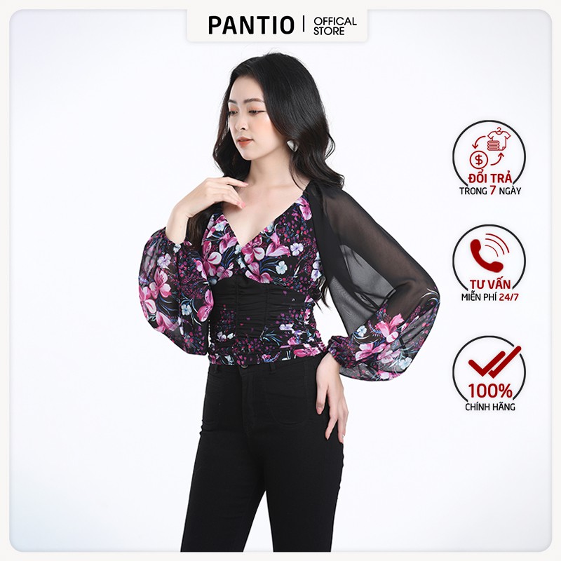 Áo sơ mi nữ chất liệu voan dáng ôm dài tay FAS52645 - PANTIO