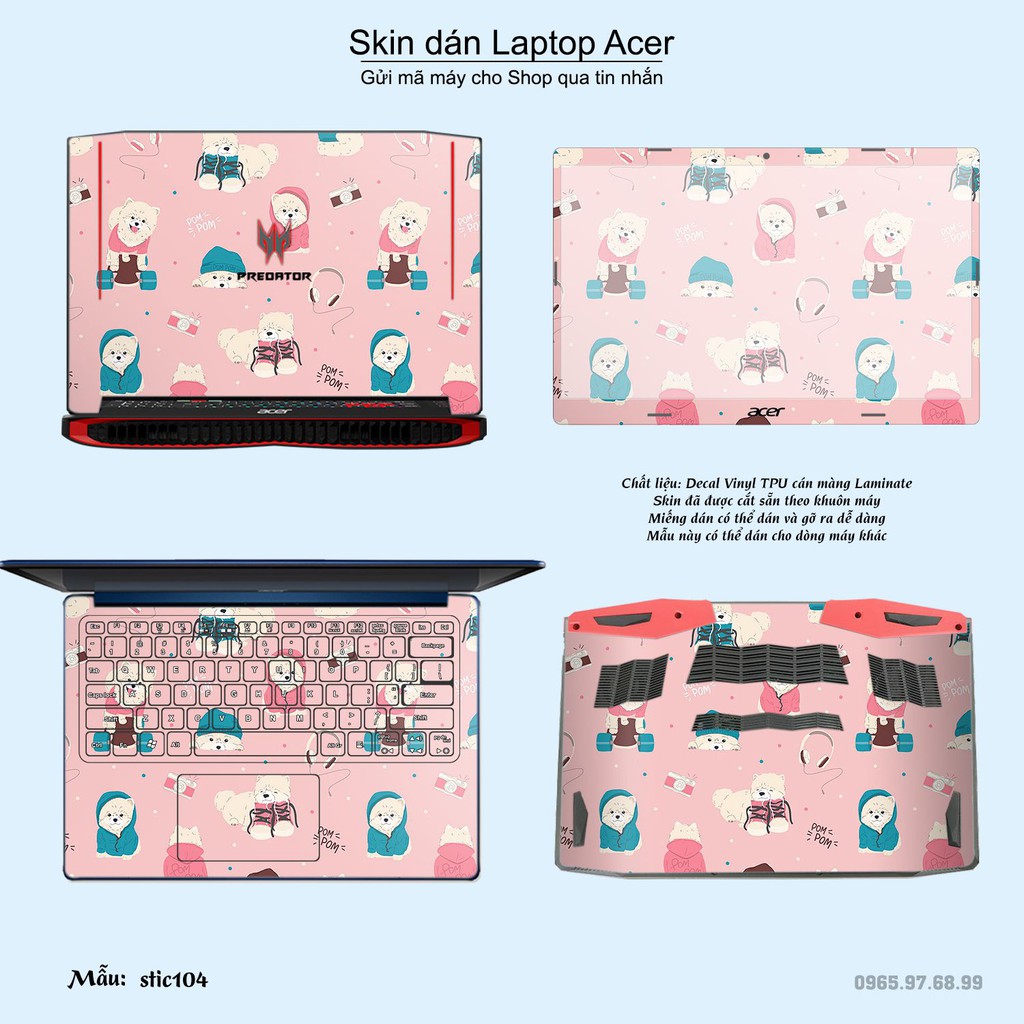 Skin dán Laptop Acer in hình Hoa văn sticker _nhiều mẫu 17 (inbox mã máy cho Shop)