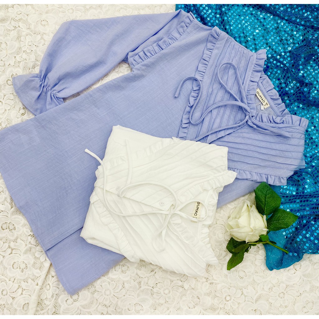 Áo sơ mi xếp ly ngực GUMAC AB638 | BigBuy360 - bigbuy360.vn