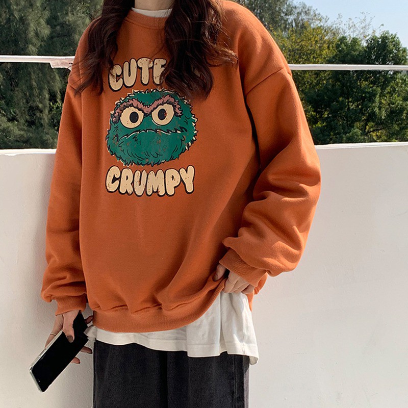 Áo Sweater Form Rộng Thiết Kế Đơn Giản Xinh Xắn Cho Nữ