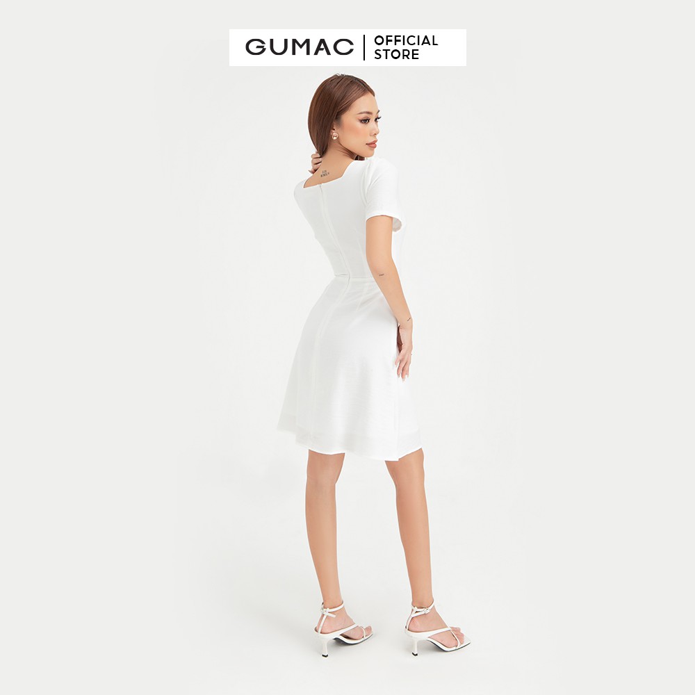 [Mã WABRGU155 giảm 15% tối đa 50k đơn 199k] Đầm body nữ GUMAC thiết kế dáng ôm màu trắng DB429 | BigBuy360 - bigbuy360.vn