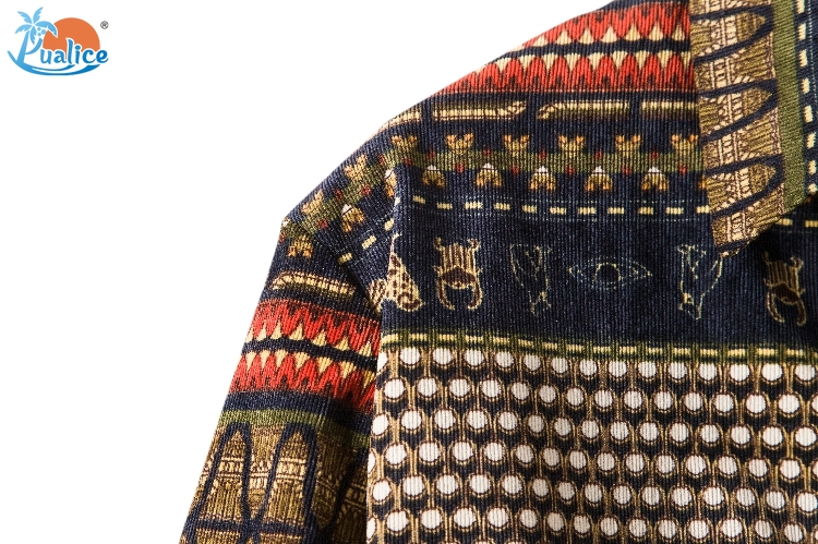 Autumn corduroy shirt collar long sleeve national style versatile shirt6