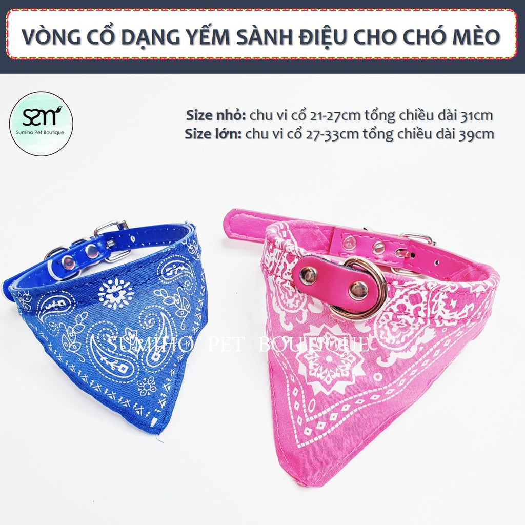 Vòng cổ dạng yếm cho chó mèo (cho các bé có vòng cổ 21-33cm) (Giao màu ngẫu nhiên)