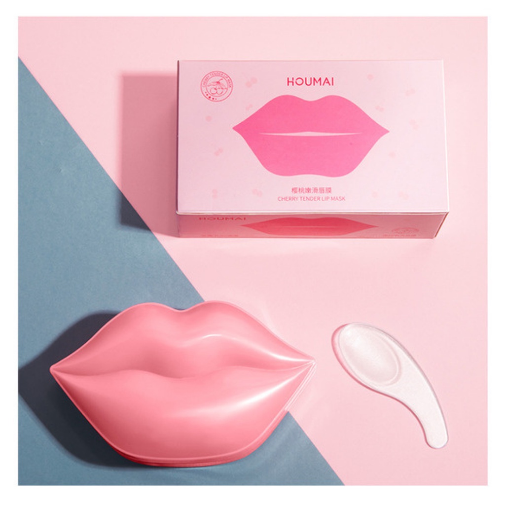 Mặt nạ dưỡng môi collagen CHERRY nội địa Trung HOUMAL giảm thâm làm hồng dưỡng ẩm môi nội địa Trung