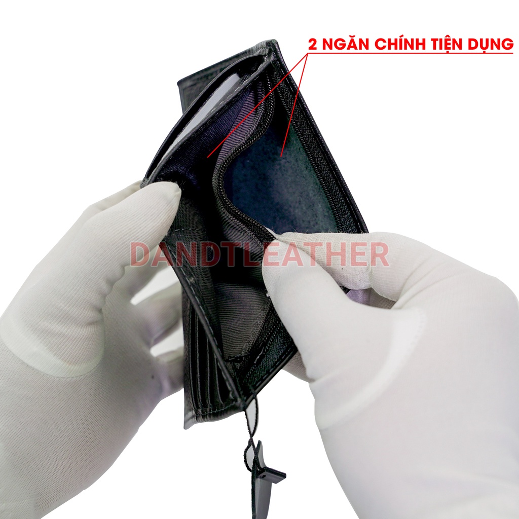 *BH 18Tháng* Bóp ví đứng da bò cao cấp, nhỏ gọn, trẻ trung VDN02