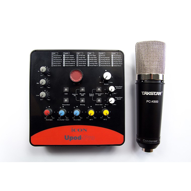 Bộ Mic Livestream Hát Karaoke Đầy Đủ Sound Card Icon Upod Pro, Mic Takstar PC-K600, Tai Nghe Takstar PRO 82 &amp; Phụ Kiện