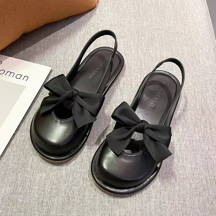 2023 Cho Nữ Mary Jane Sandal Đế Bằng Trọng Lượng Nhẹ Thoải Mái Đính Nơ Phong