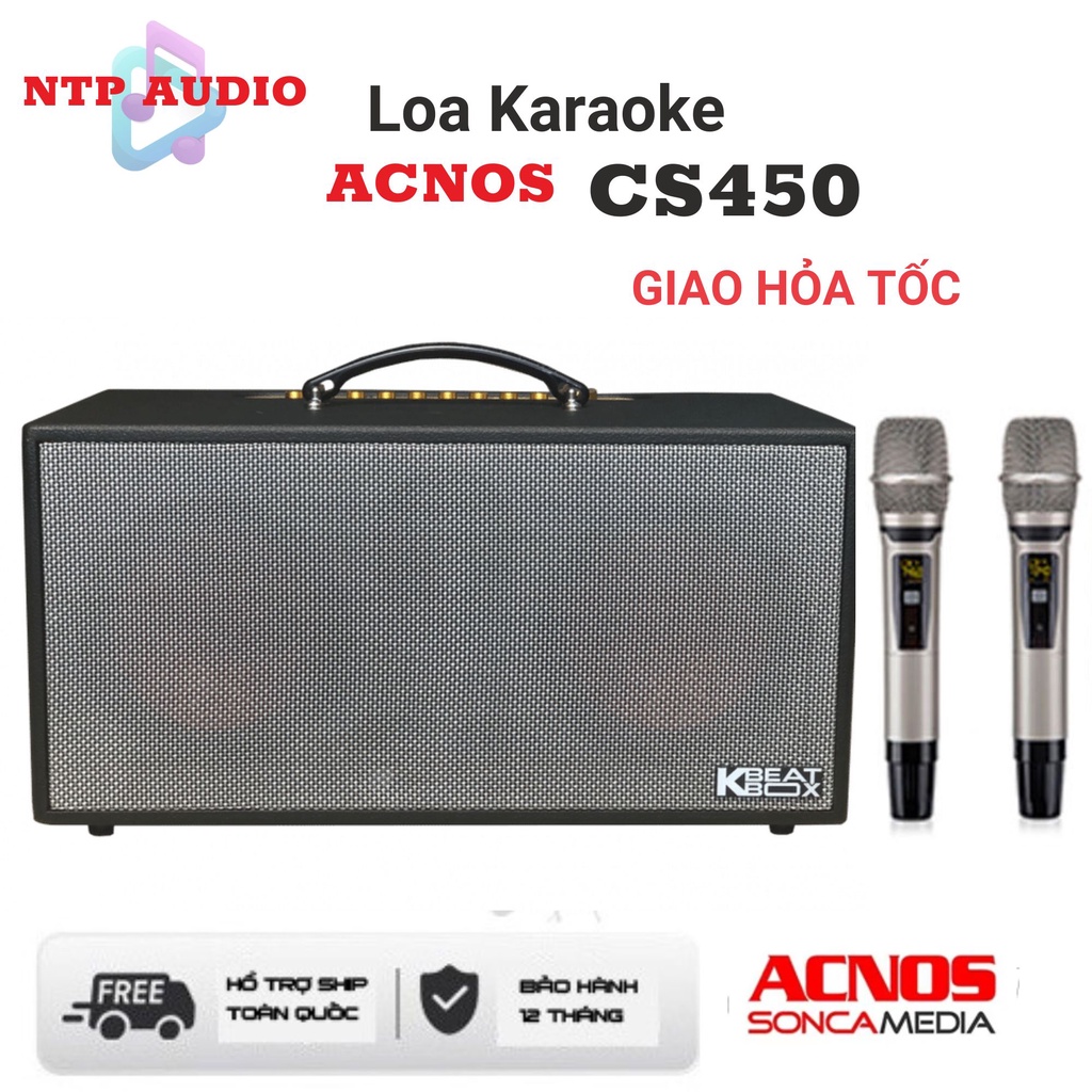 Dàn loa Karaoke di động Acnos CS450 (kèm 2 mic) - Hàng chính hãng BH 12 tháng