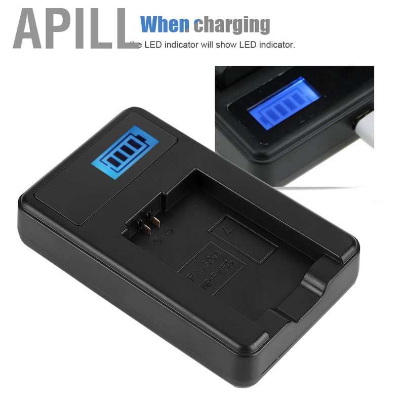 APILL NP-FW50 Battery LCD Single Charger for A6000 A6300 A6500 A7r A7CM