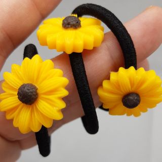 Combo 5 dây buộc tóc hoa cúc vàng