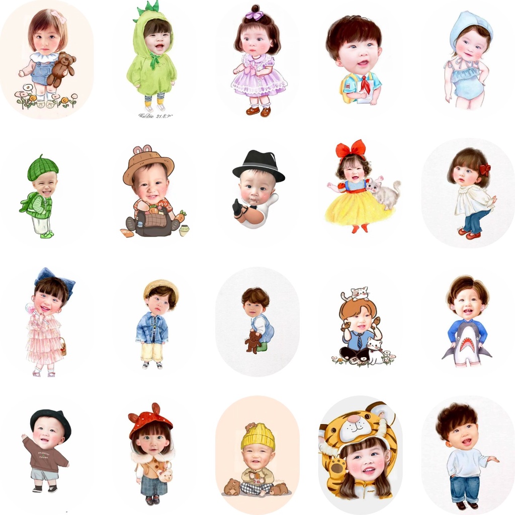 Chibi Sinh Nhật Bé Trai, Bé Gái - Chèn Hình Chibi Bé Trang Trí Sinh Nhật Thôi Nôi Siêu Hot 2023