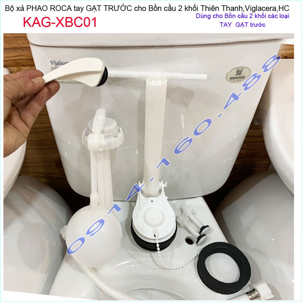 Bộ xả cầu gạt phổ thông 2 khối KAG-XBC01 trọn bộ best sales the toilet flush bộ xả cầu gạt xả mạnh thoát nước nhanh