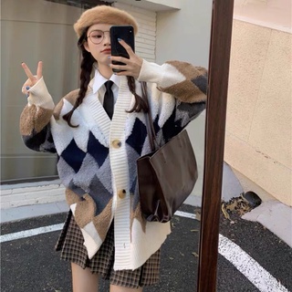 Áo len cardigan kẻ chất len đẹp dày dặn