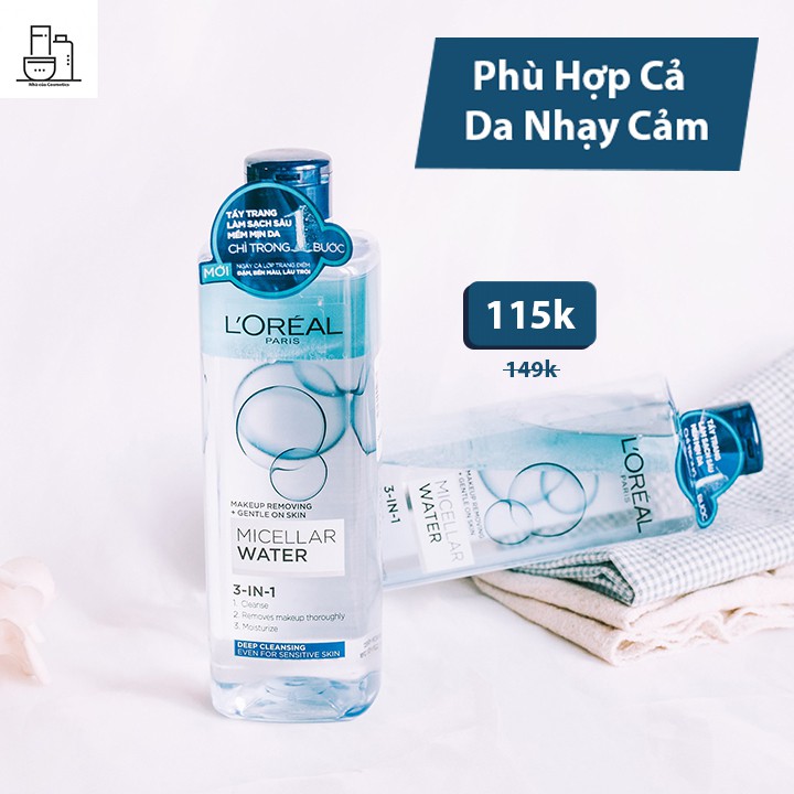 Nước tẩy trang L'Oreal Paris 3-in-1 Micellar Water 400ml