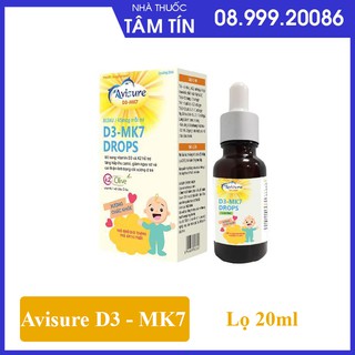 Avisure D3 - MK7 Drops - bổ sung vitamin D3 và K2 giúp bé cao lớn vượt trội