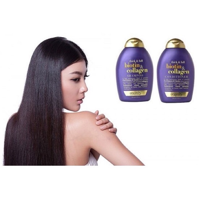 Dầu gội đầu OGX Thick &amp; full + biotin &amp; collagen 385ml