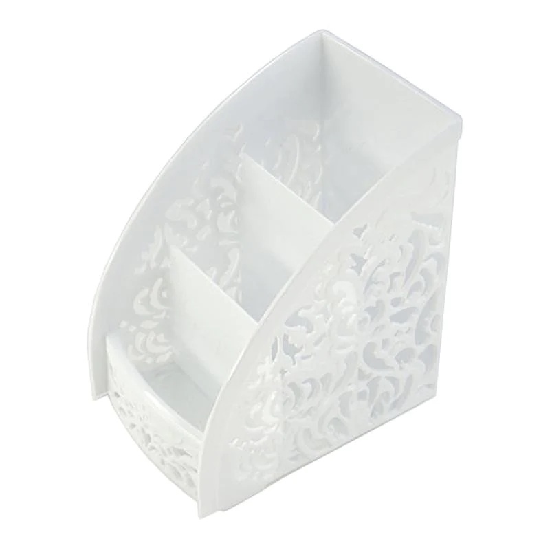 Daiso Khay Đứng Trắng Regaria Remote Stand White 11.8cm x 8.8cm x 13.2cm