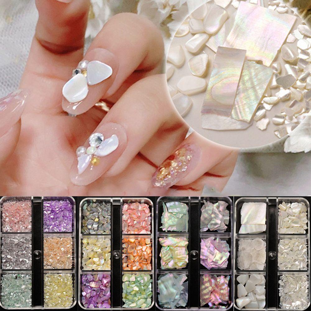 NIUYOU Hạt Charm Tự Nhiên Đính Móng Tay Nghệ Thuật