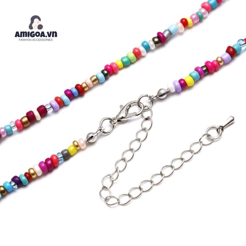 ✨✨ Dây chuyền ngọc trai đính cườm đầy màu sắc 17KM Hàn Quốc vòng cổ nữ