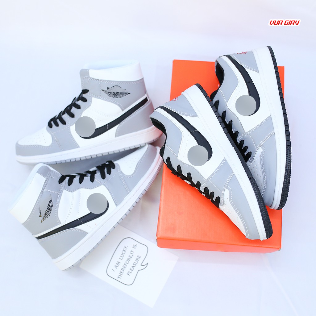 [Mã FAGREEN245 giảm tới 30K đơn 99K] Giày Thể Thao Jodan 1 Màu Xám Cổ Cao,Thấp Nam Nữ