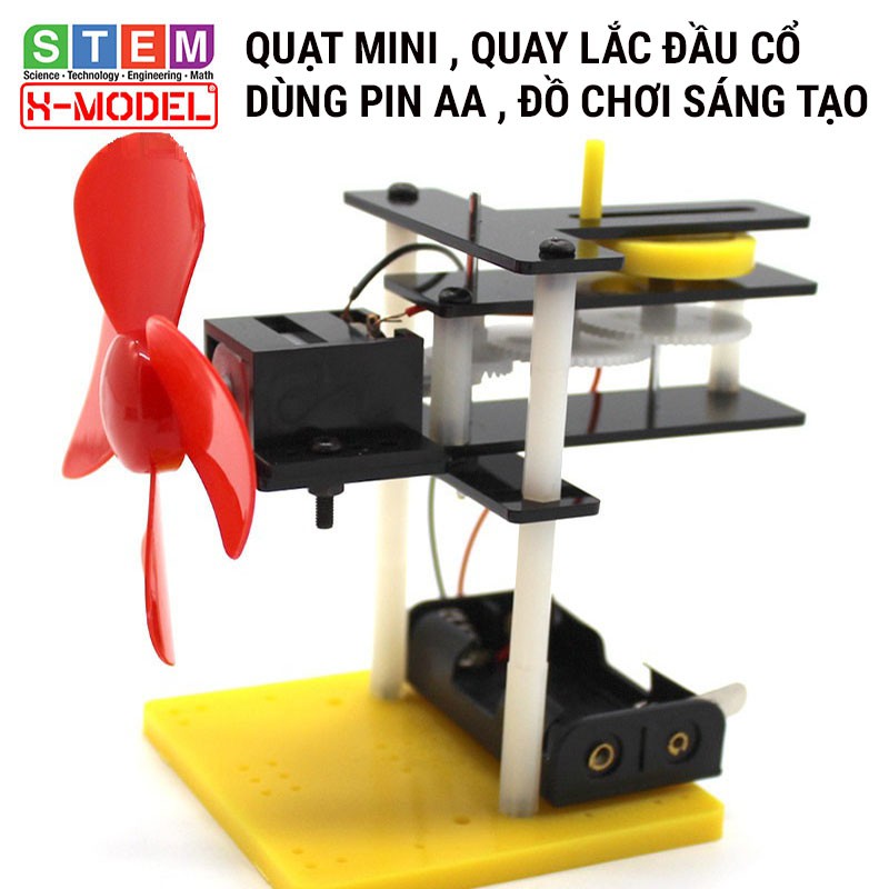Đồ chơi sáng tạo STEM Quạt mini quay lắc đầu cổ X-MODEL ST41 cho bé, Mô hình DIY [Do it Yourself] |Giáo dục STEM, STEAM