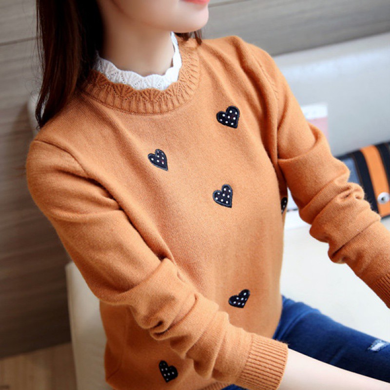 áo len nữ cổ trụ xinh xắn, áo len Quảng châu dầy dặn a52