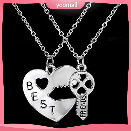 Bộ 2 Vòng cổ Mặt Hình Chìa Khóa Khắc Chữ BFF Best Friend