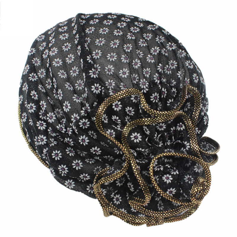 Mũ Trùm Đầu Co Giãn Đính Hoa Lớn Chống Rụng Tóc Cho Nữ