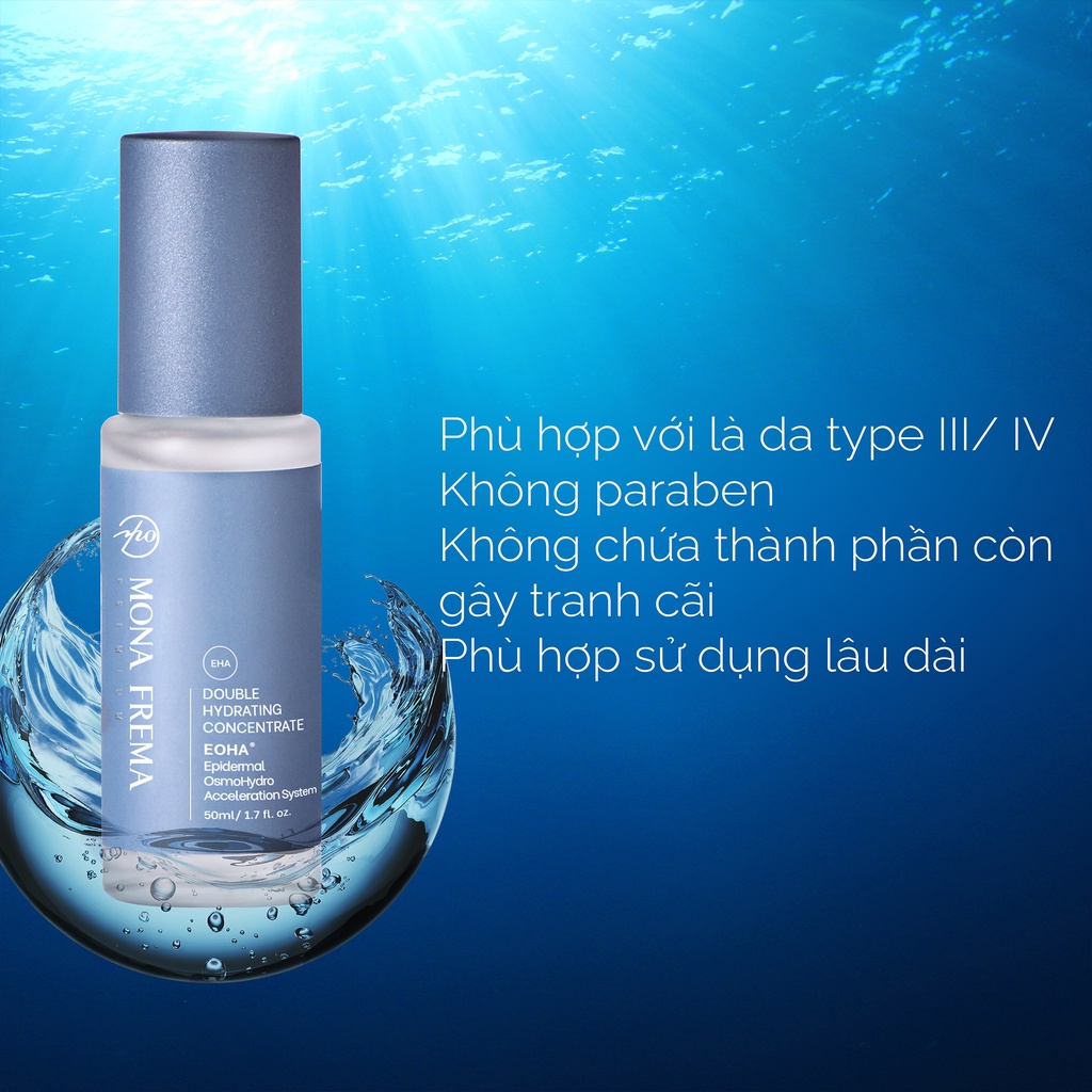 Serum HA Dưỡng Ẩm Cấp Nước Mona Frema EHA Double Hydrating Concentrate 50ml