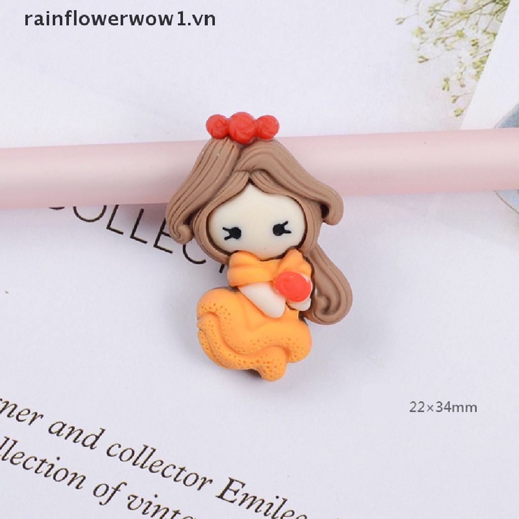 Bộ 10 Công Chúa Hoạt Hình Dễ Thương (7 Kiểu) Đế Bằng Nhựa Resin