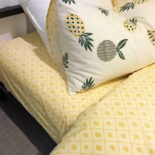 FREESHIP 99K TOÀN QUỐC_POLY COTTON NHẬP KHẨU - Set dứa siêu cute. Bo chun mọi kích thước.