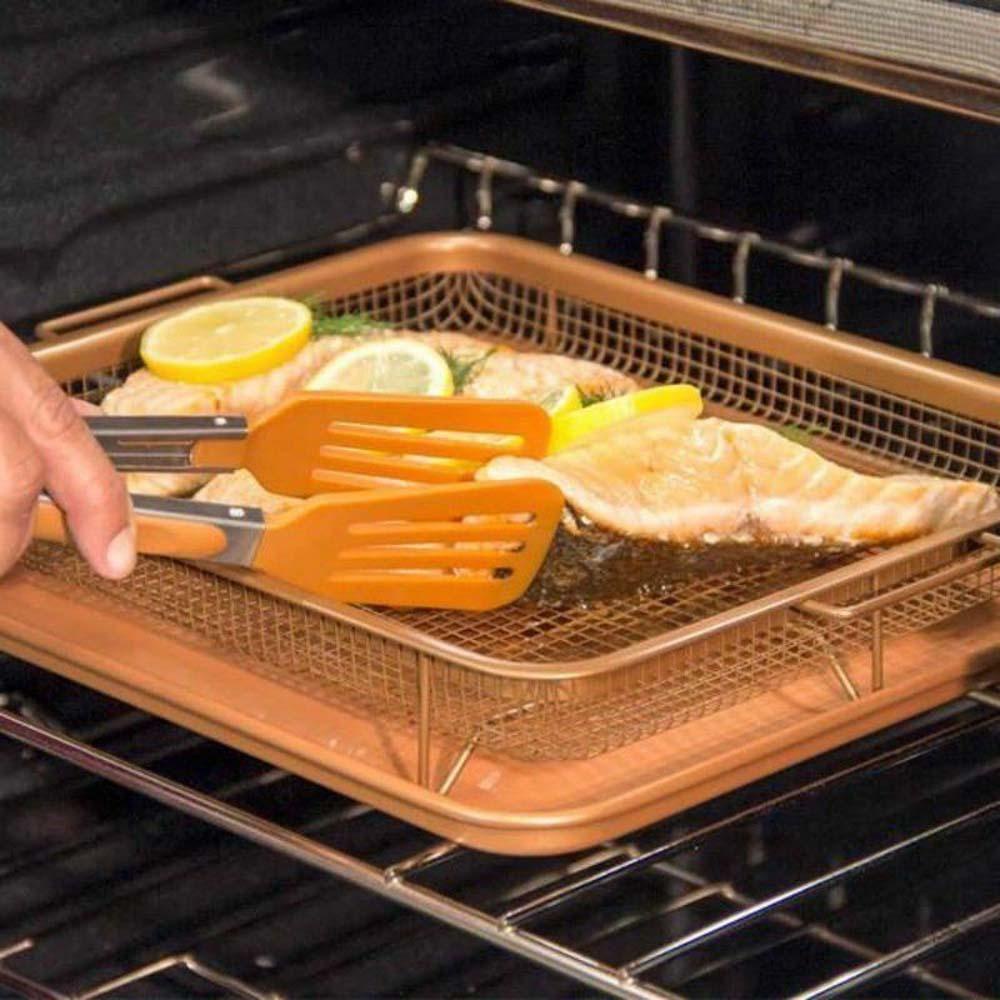 AUGUSTINA Khay Lưới Inox Không Dính Có Thể Tháo Rời Hỗ Trợ Chiên Khoai Tây Tiện Dụng