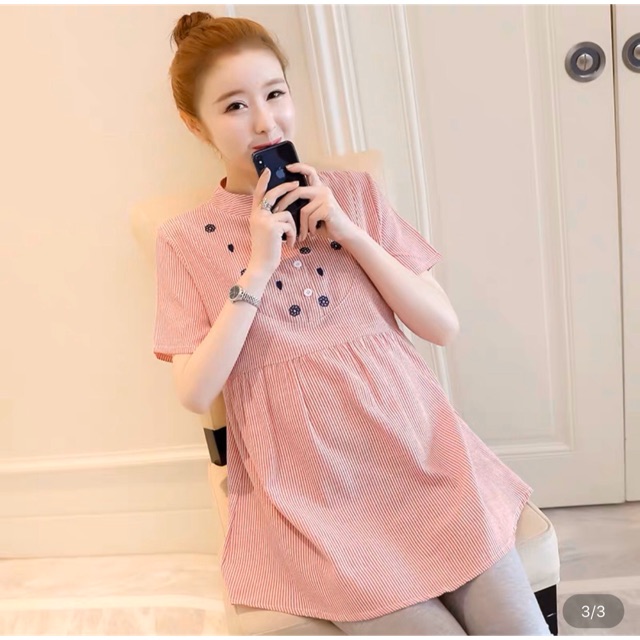 Áo bầu thô thời trang cho mẹ kèm ảnh thật