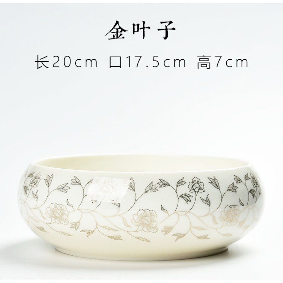 Bát sứ hoa văn vẽ tay cỡ trung - trồng thủy tiên, trang trí bàn làm việc